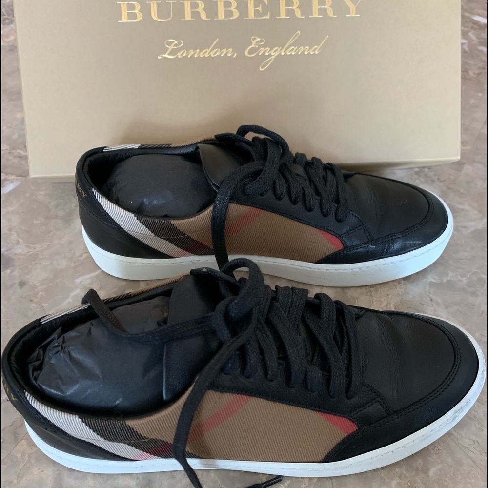 Burberry Salmond Check & Leather Sneaker
